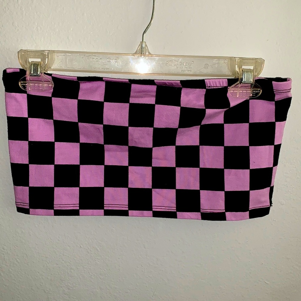 F21 purple strapless crop tube top